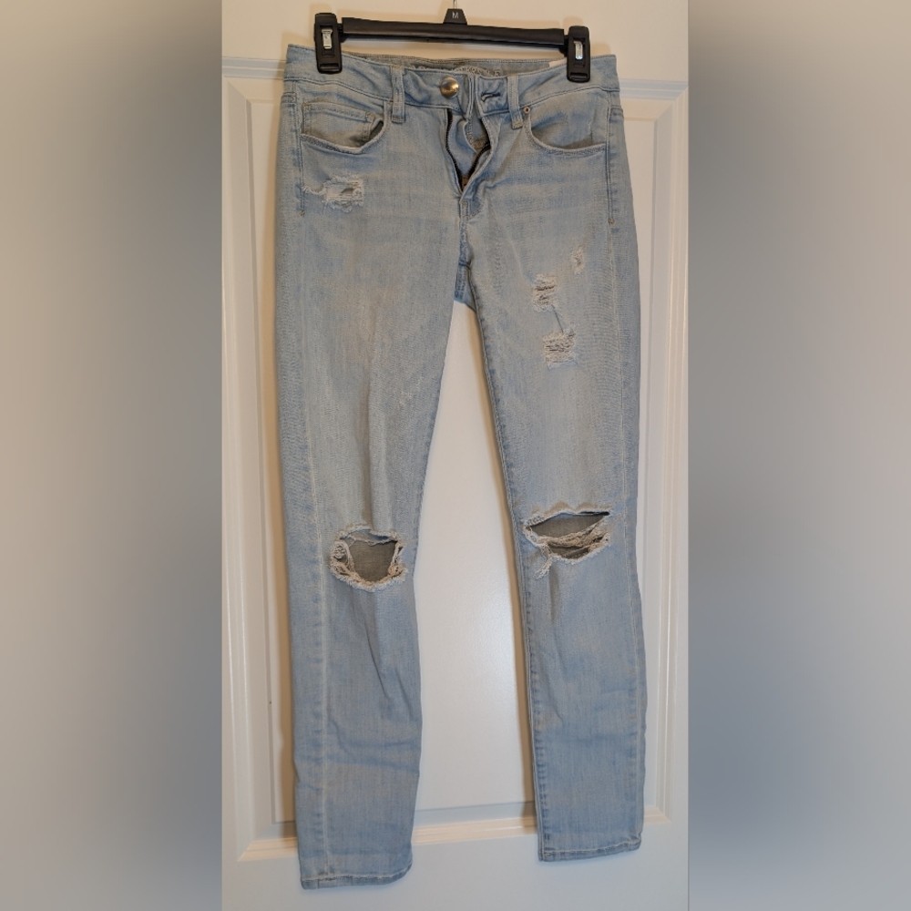 Light Blue Distressed Women's Jeans